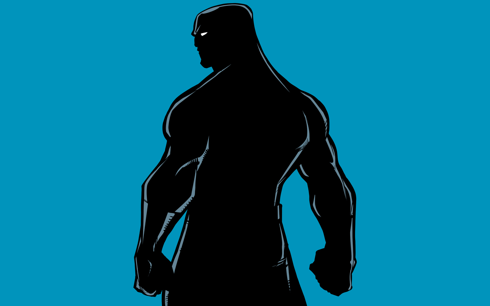 Superhero Back Battle Mode Silhouette - Illustration