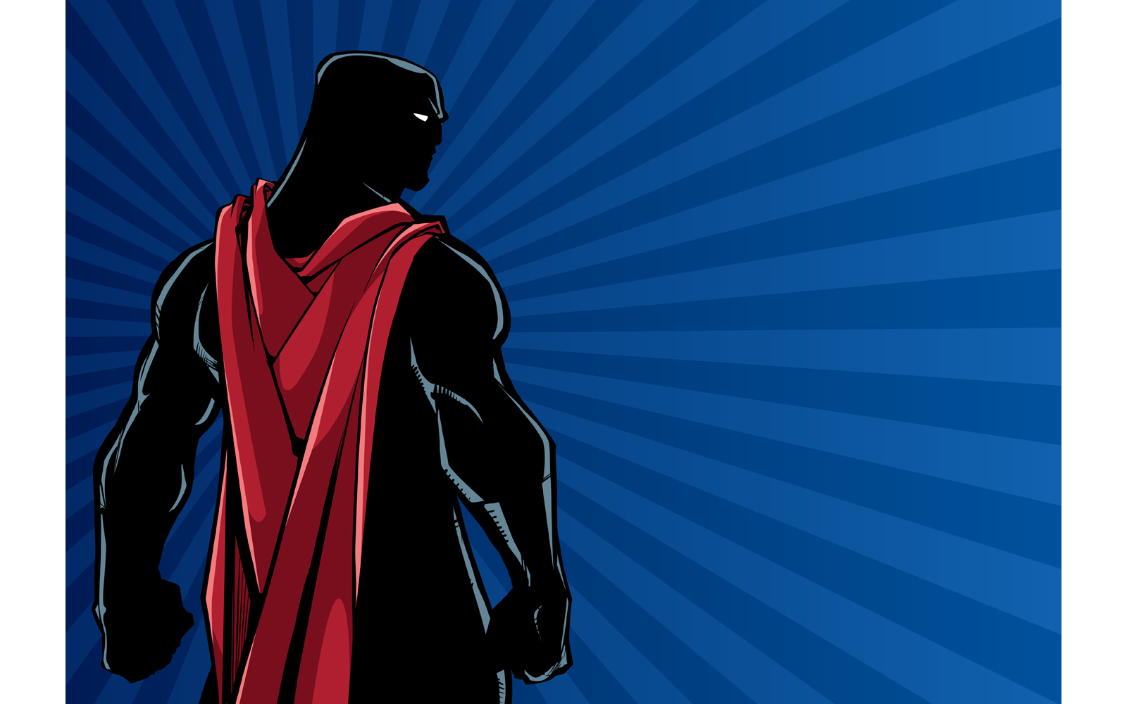 Superhero Back Ray Light Silhouette - Illustration