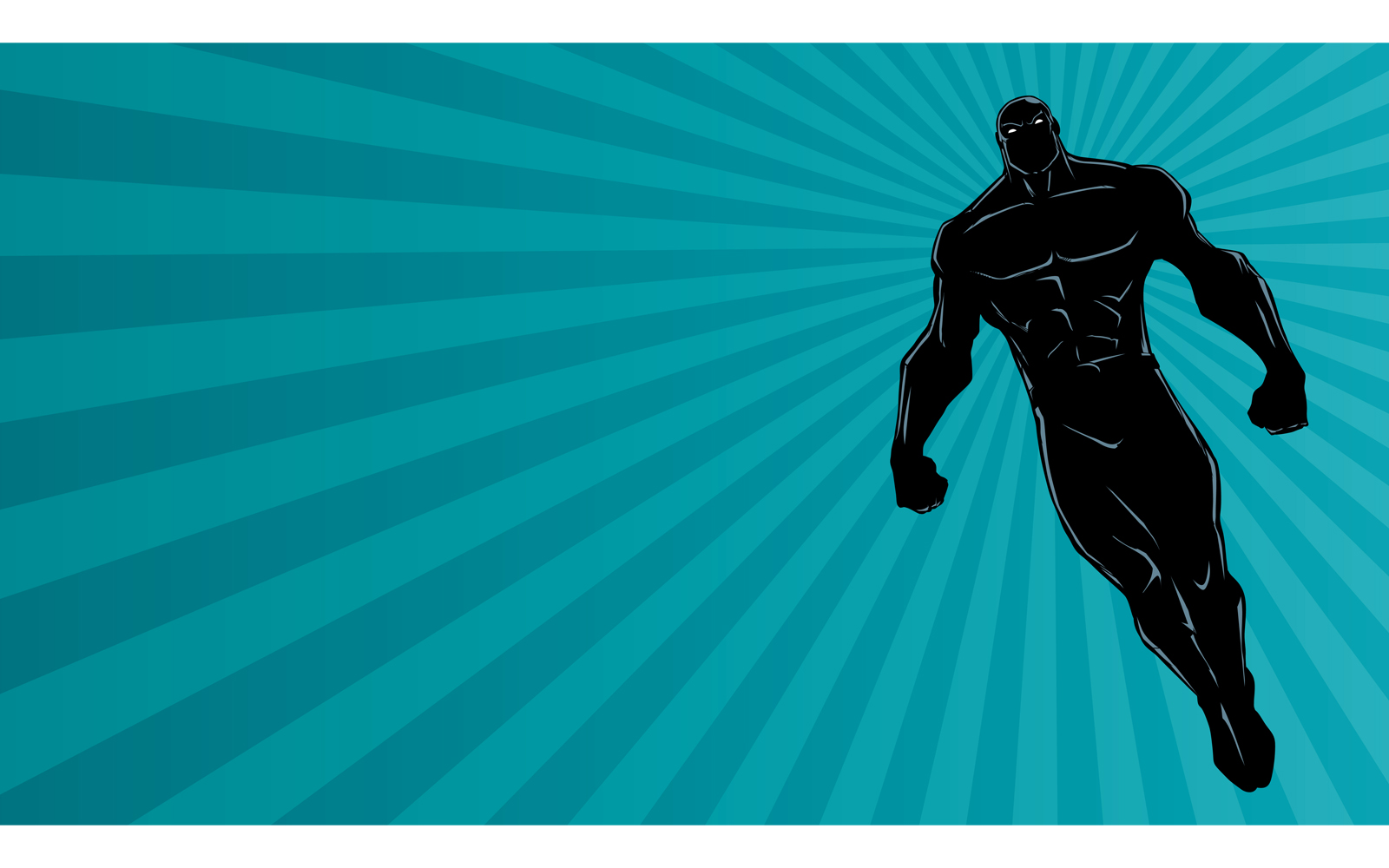 Superhero Flying Ray Light Background Silhouette - Illustration