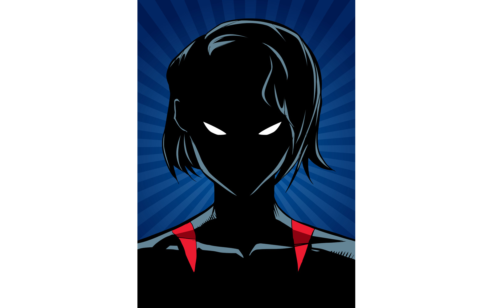 Superheroine Portrait Ray Light Silhouette - Illustration