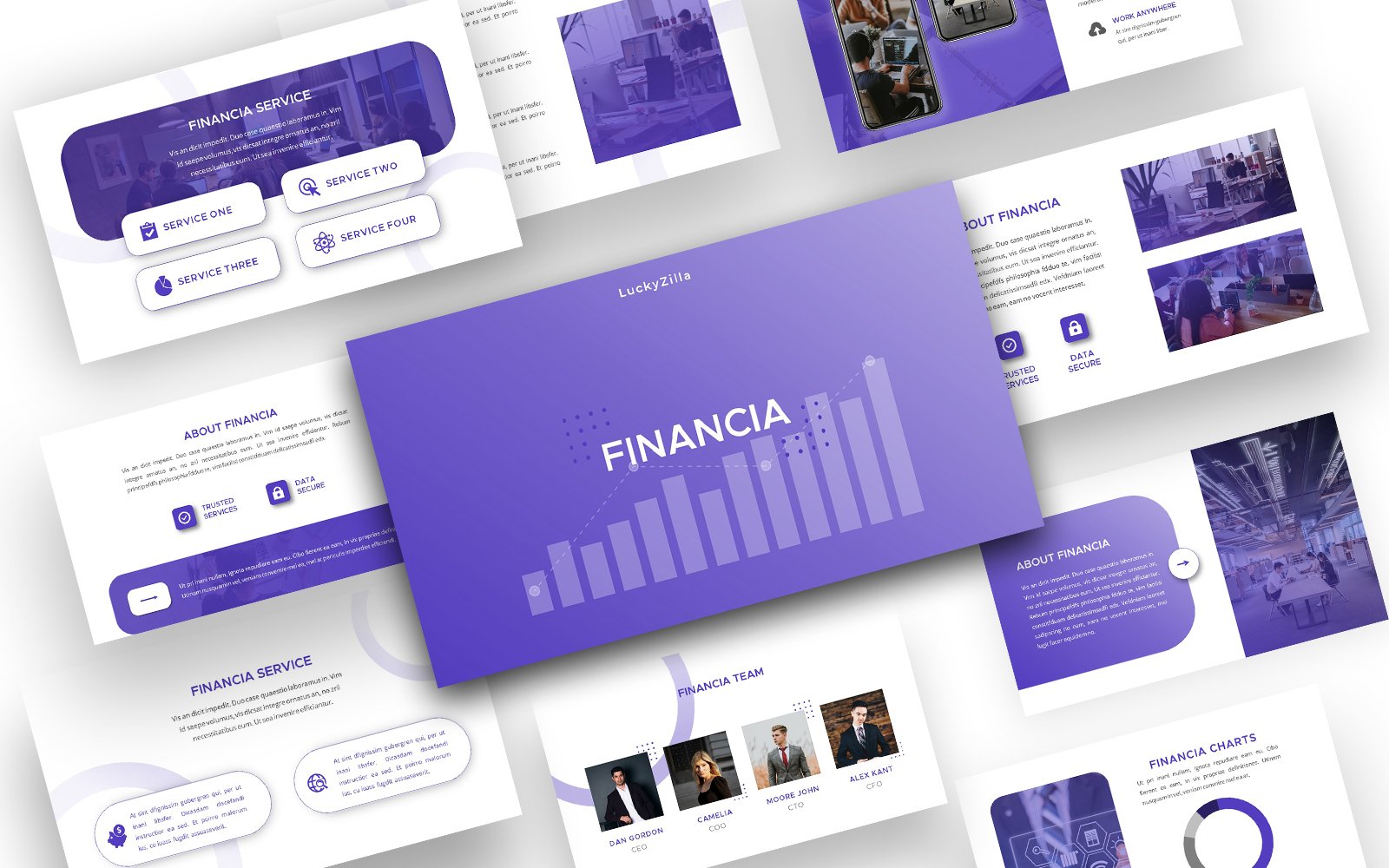 Financia - Fully Animated Multipurpose  Presentation PowerPoint template