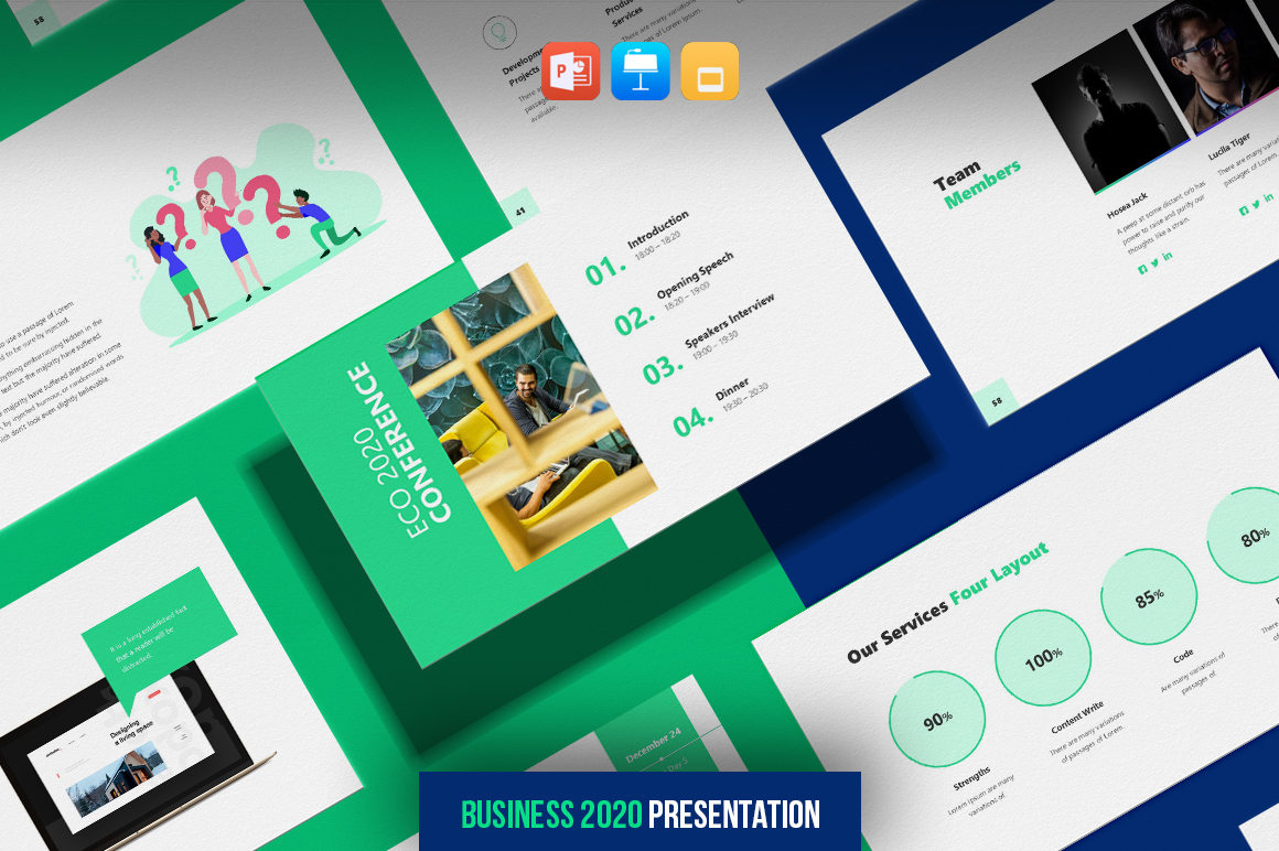 Business - Smooth Animated Presentation Bundle PowerPoint template