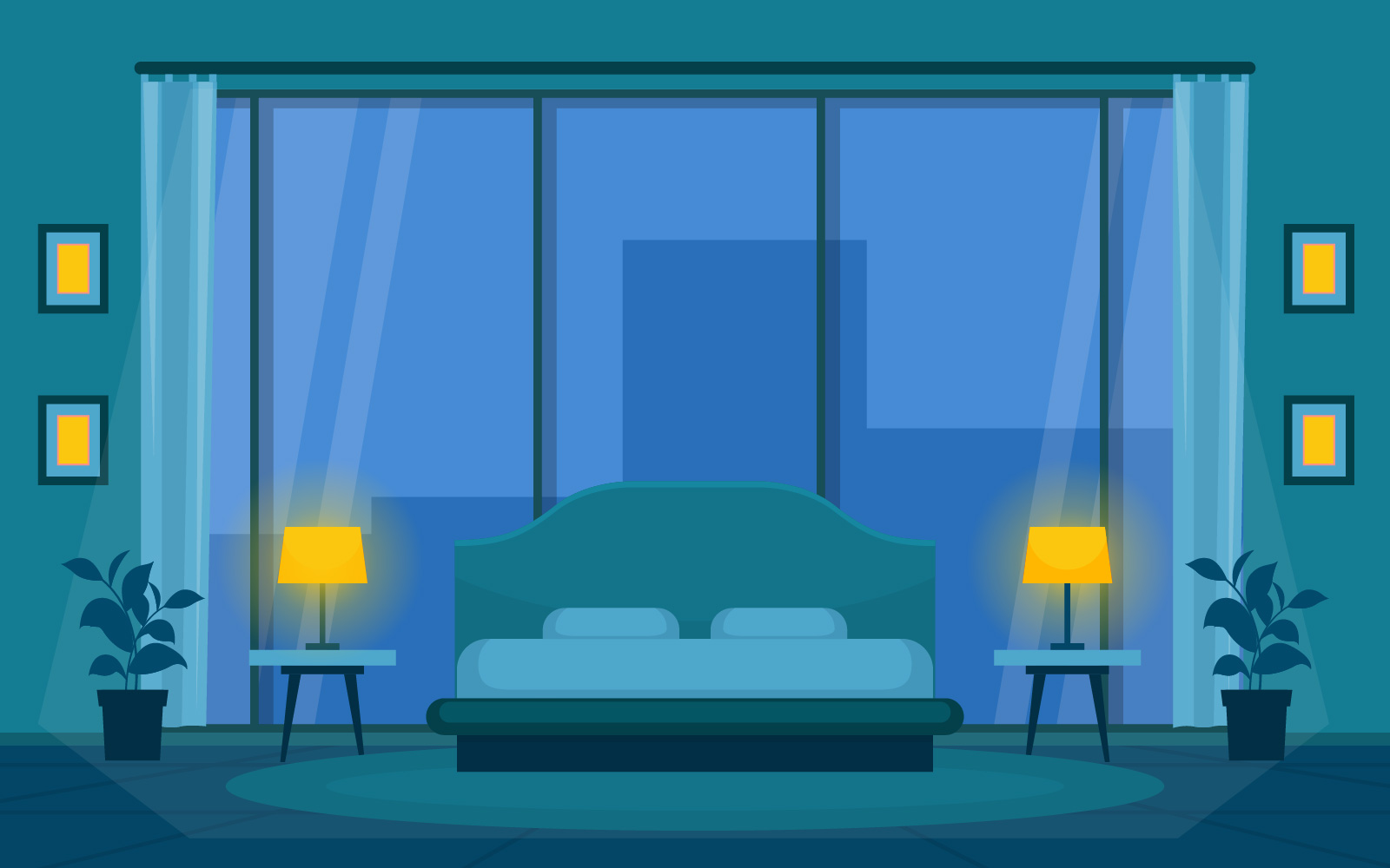 Bedroom Sleeping Room - Illustration