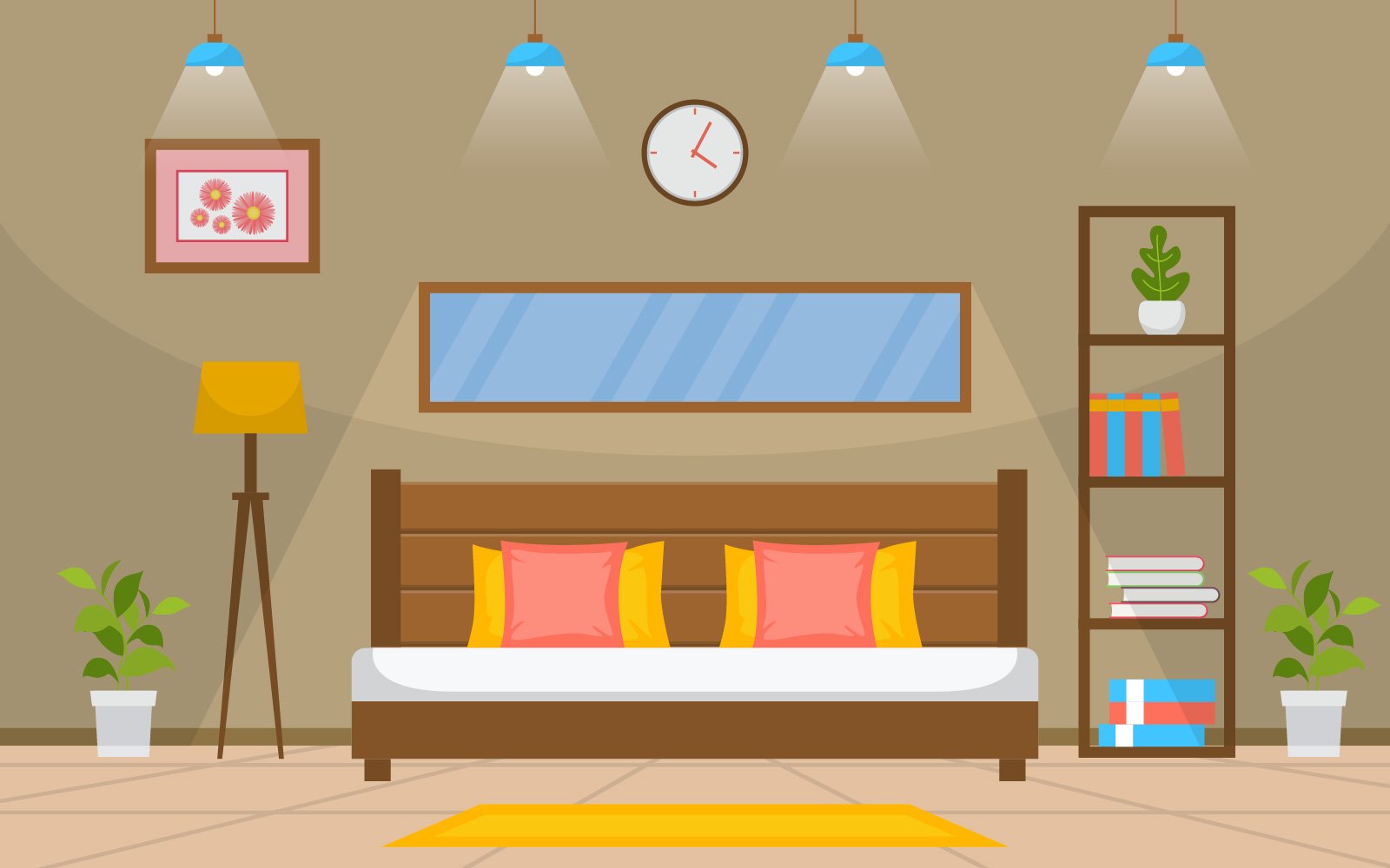 Bedroom Modern Interior - Illustration