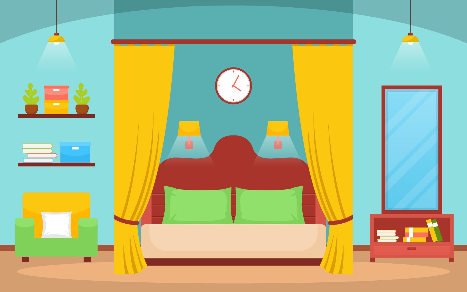 Sleeping Bedroom Modern - Illustration