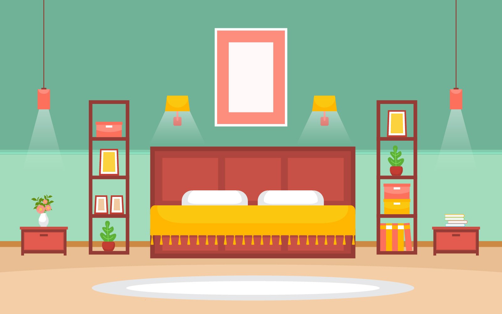 Sleeping Bed Room - Illustration