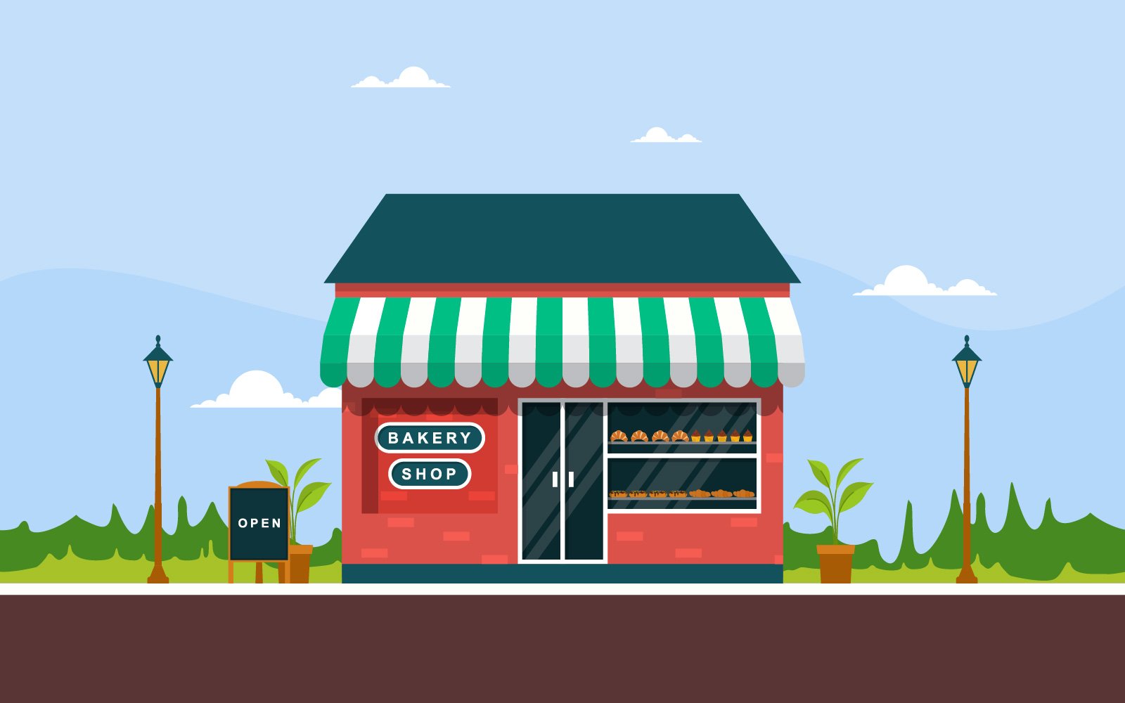 Showcase Food Facade - Illustration