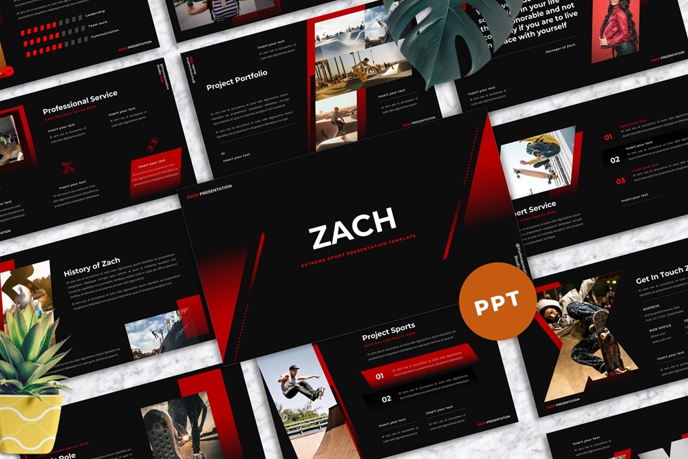 Zach - Extreme Sport PowerPoint template