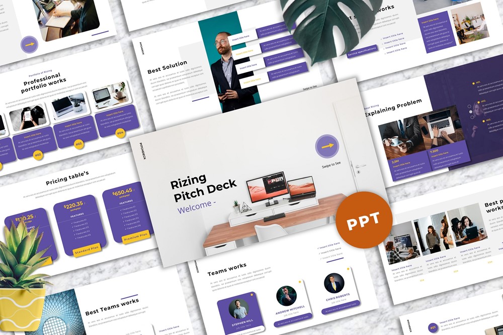 Rizing - Pitch Deck PowerPoint template