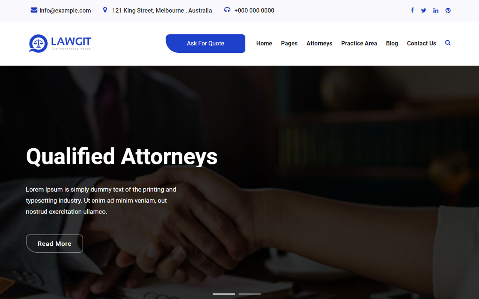 LawGit Law, Lawyer & Attorney WordPress Theme