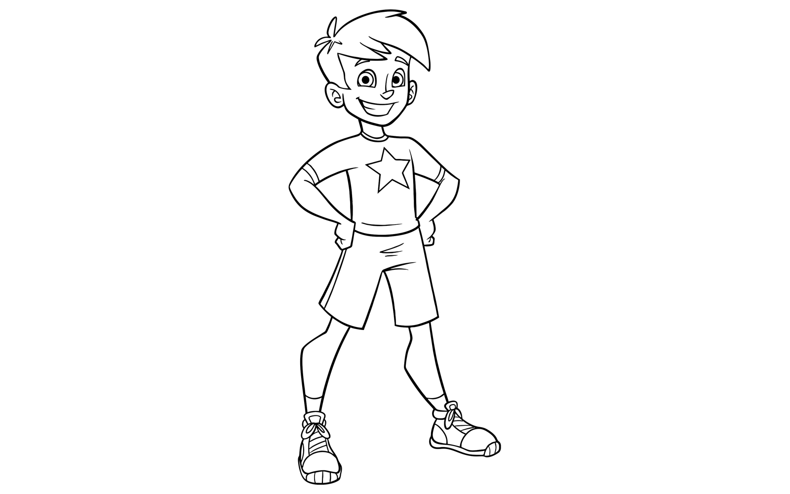 Little Boy Line Art - Illustration