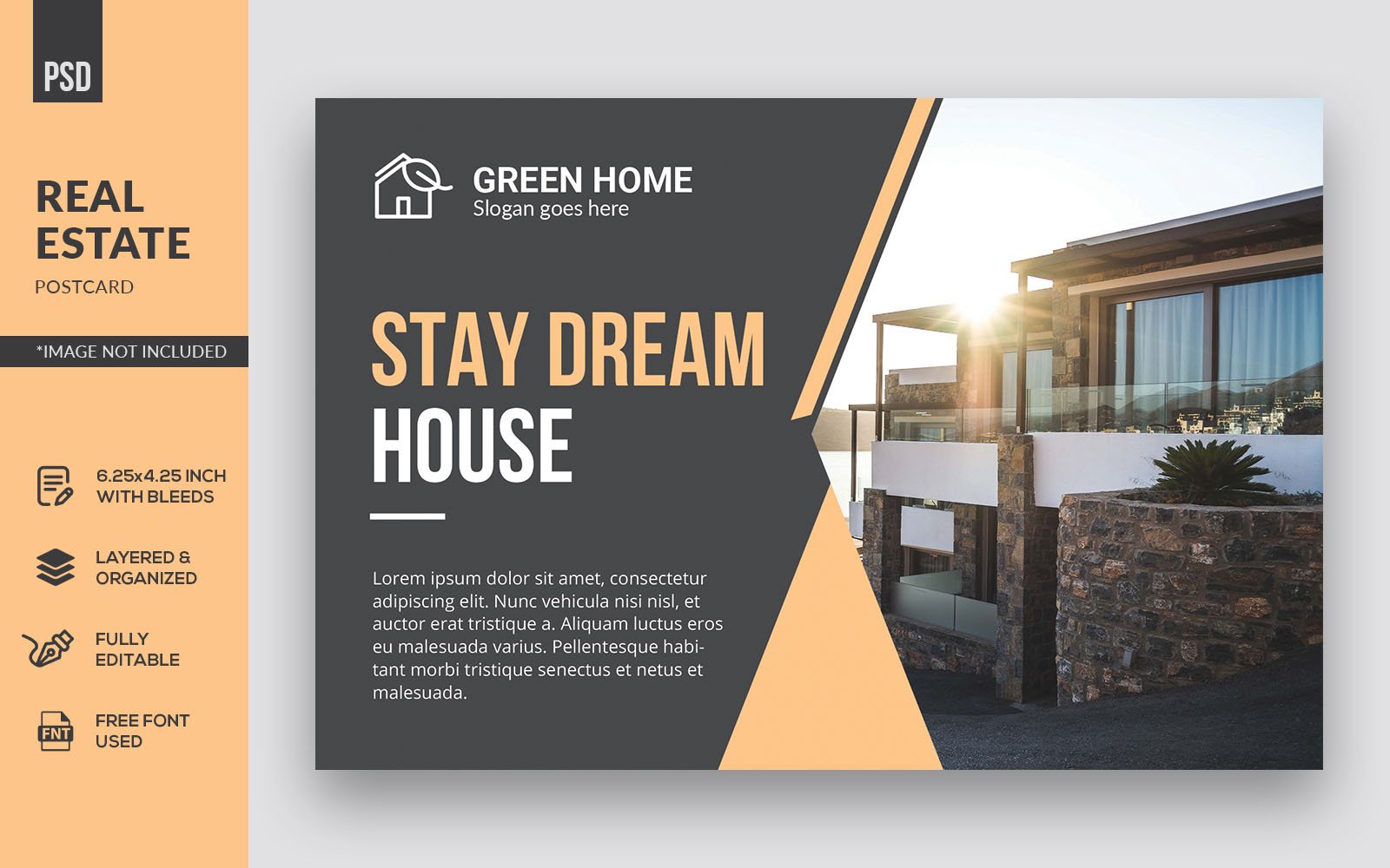 Stay Dream House Real Estate Postcard - Corporate Identity Template