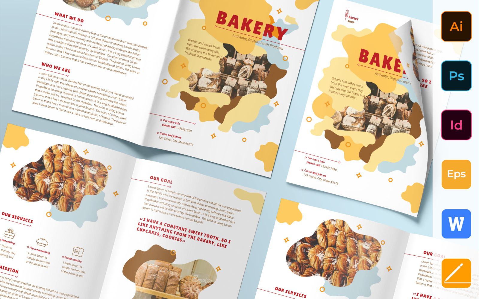 Bakery Brochure Bifold - Corporate Identity Template