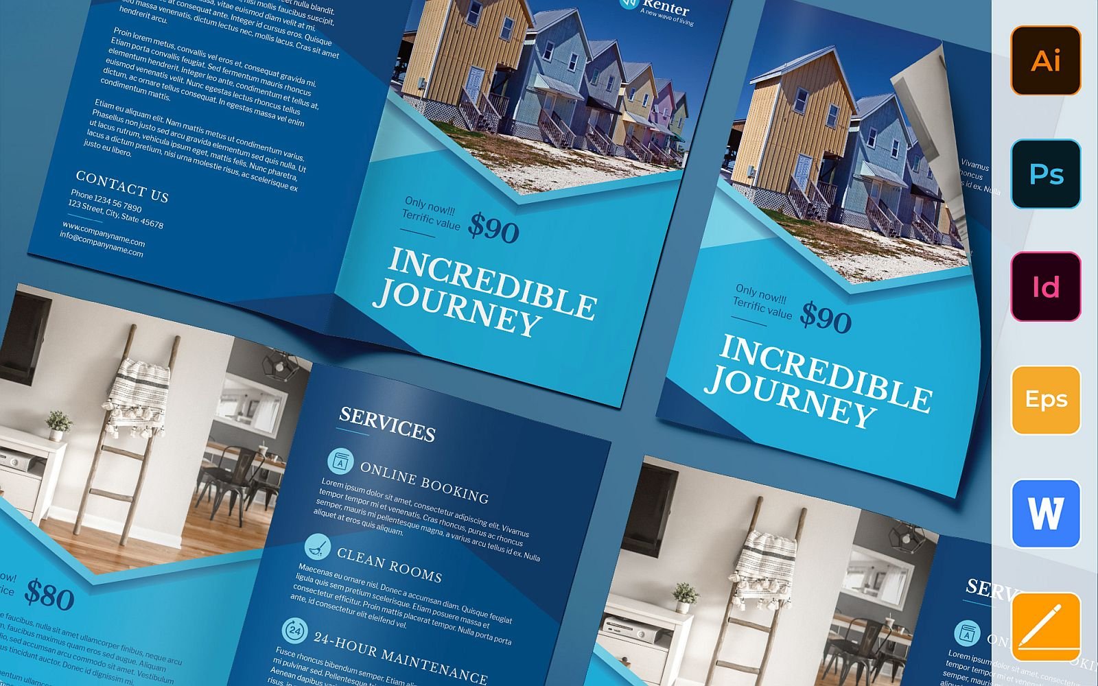 Vacation Rental Brochure Bifold - Corporate Identity Template