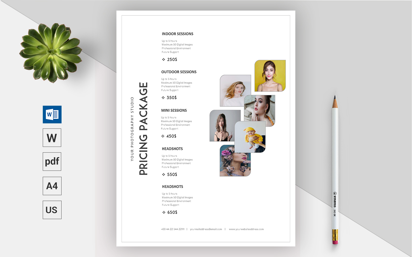 Minimal Photography Pricing Guide - Corporate Identity Template