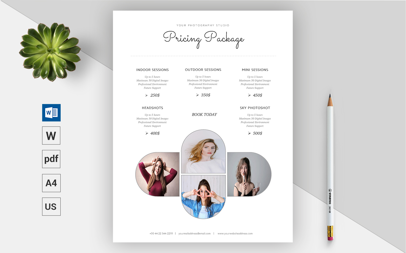 Minimalistic Photography Pricing Guide - Corporate Identity Template