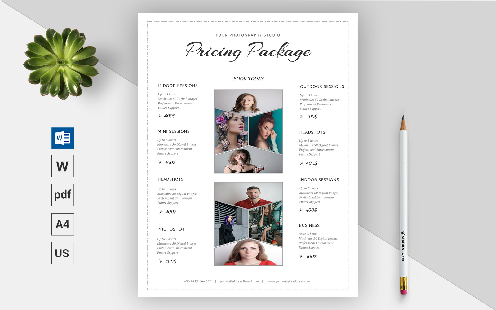 Professional Photography Pricing Guide - Corporate Identity Template