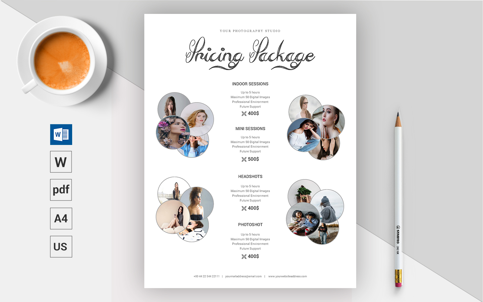 Peter - Photography Pricing List - Corporate Identity Template