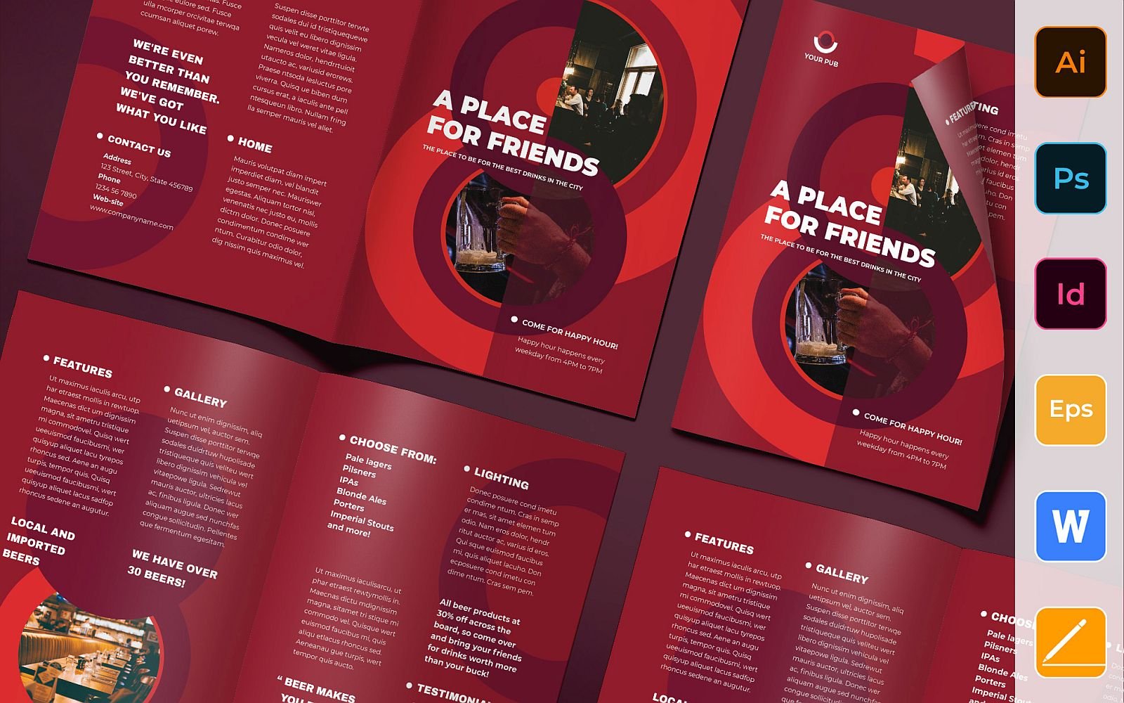 Pub Brochure Bifold - Corporate Identity Template