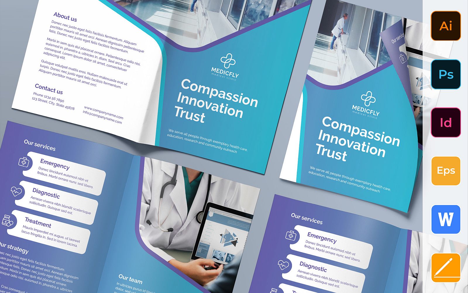 Medical Clinic Brochure Bifold - Corporate Identity Template