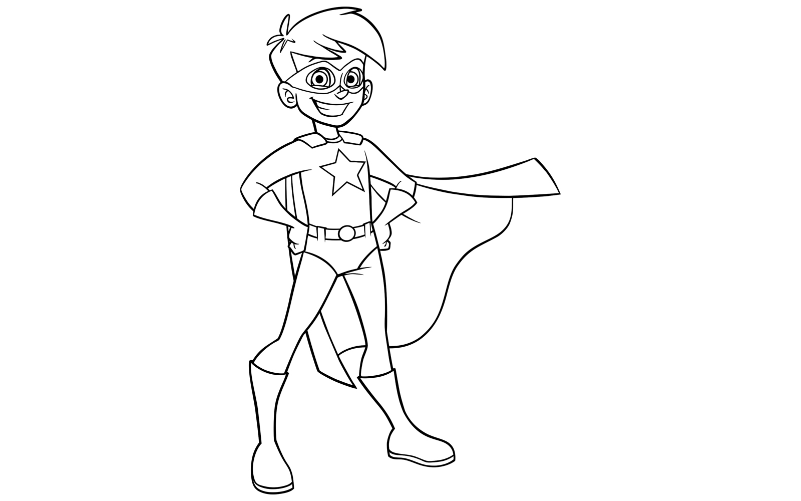 Super Boy Line Art - Illustration