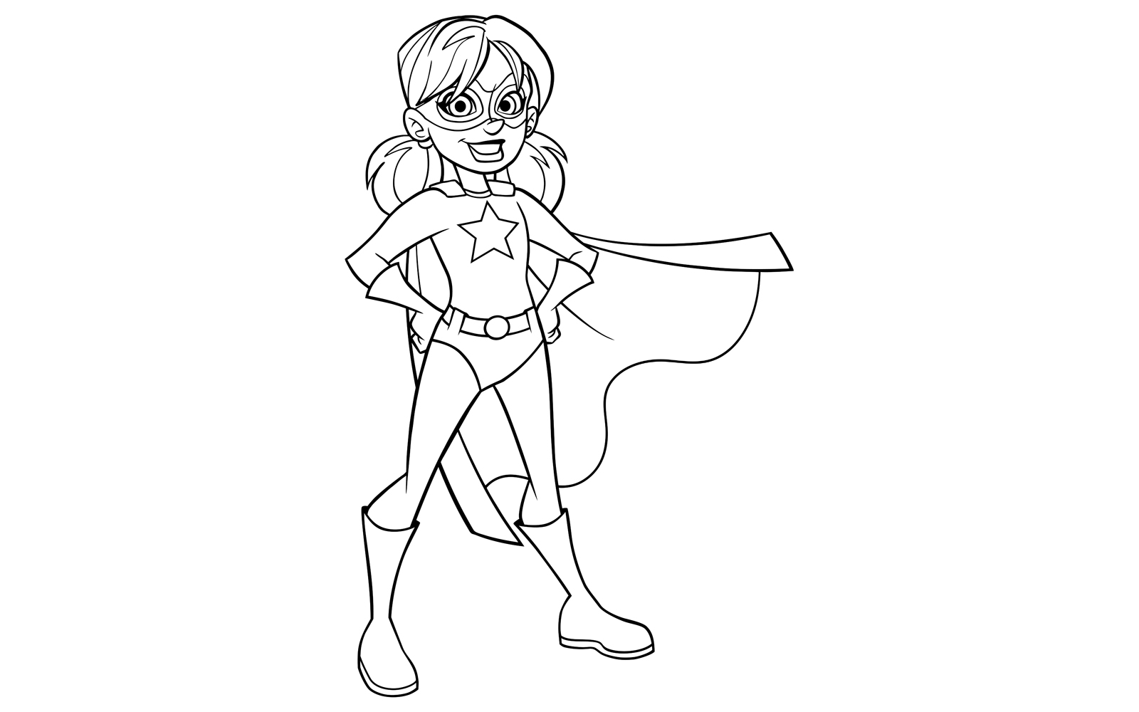 Super Girl Line Art - Illustration