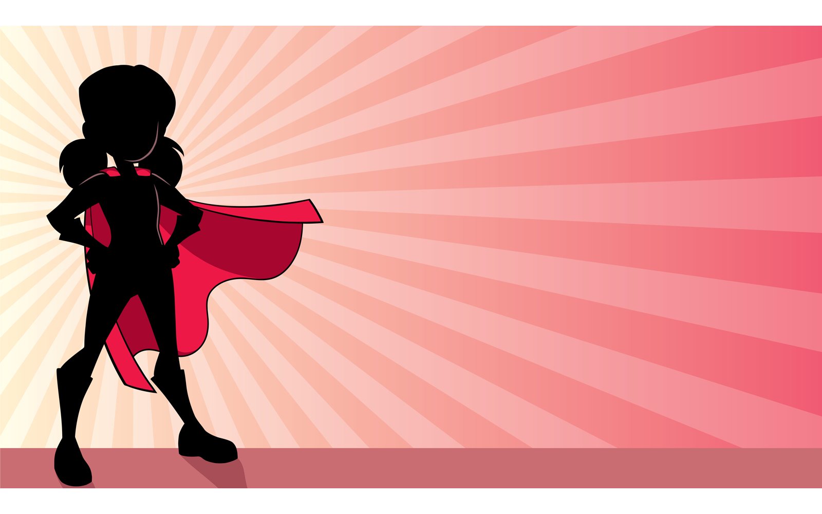 Super Girl Ray Light Silhouette - Illustration