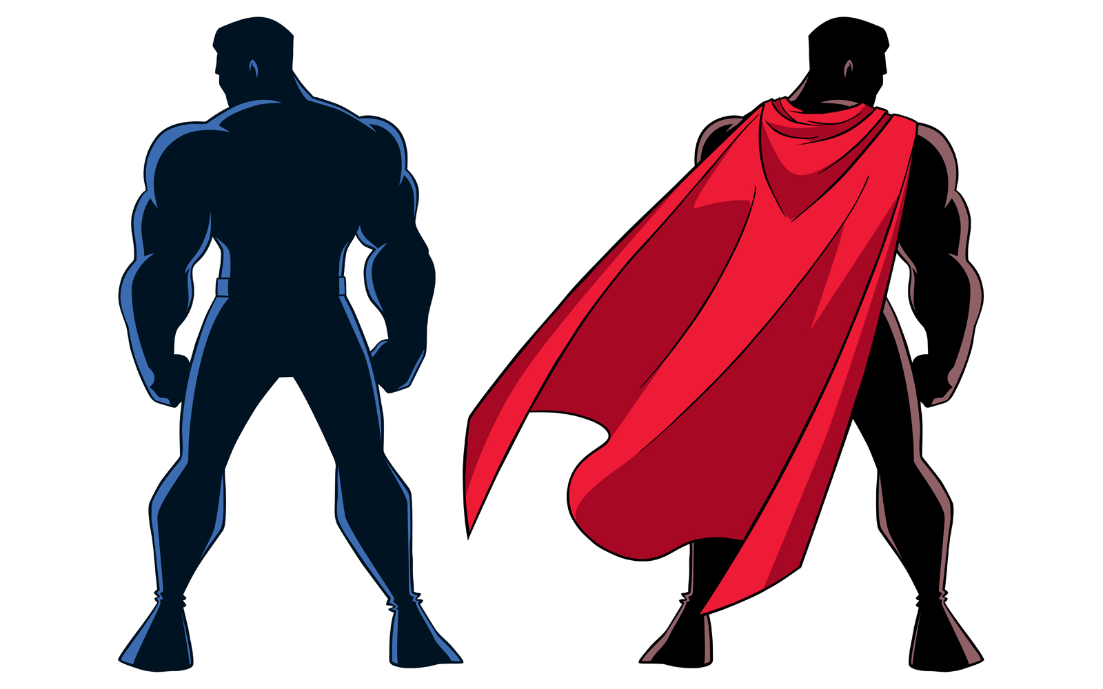 Superhero Back Silhouette - Illustration