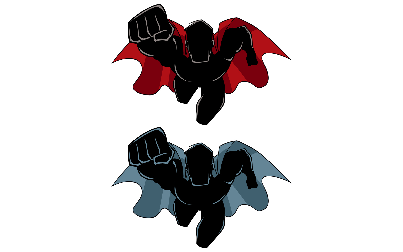 Superhero Coming Silhouette - Illustration