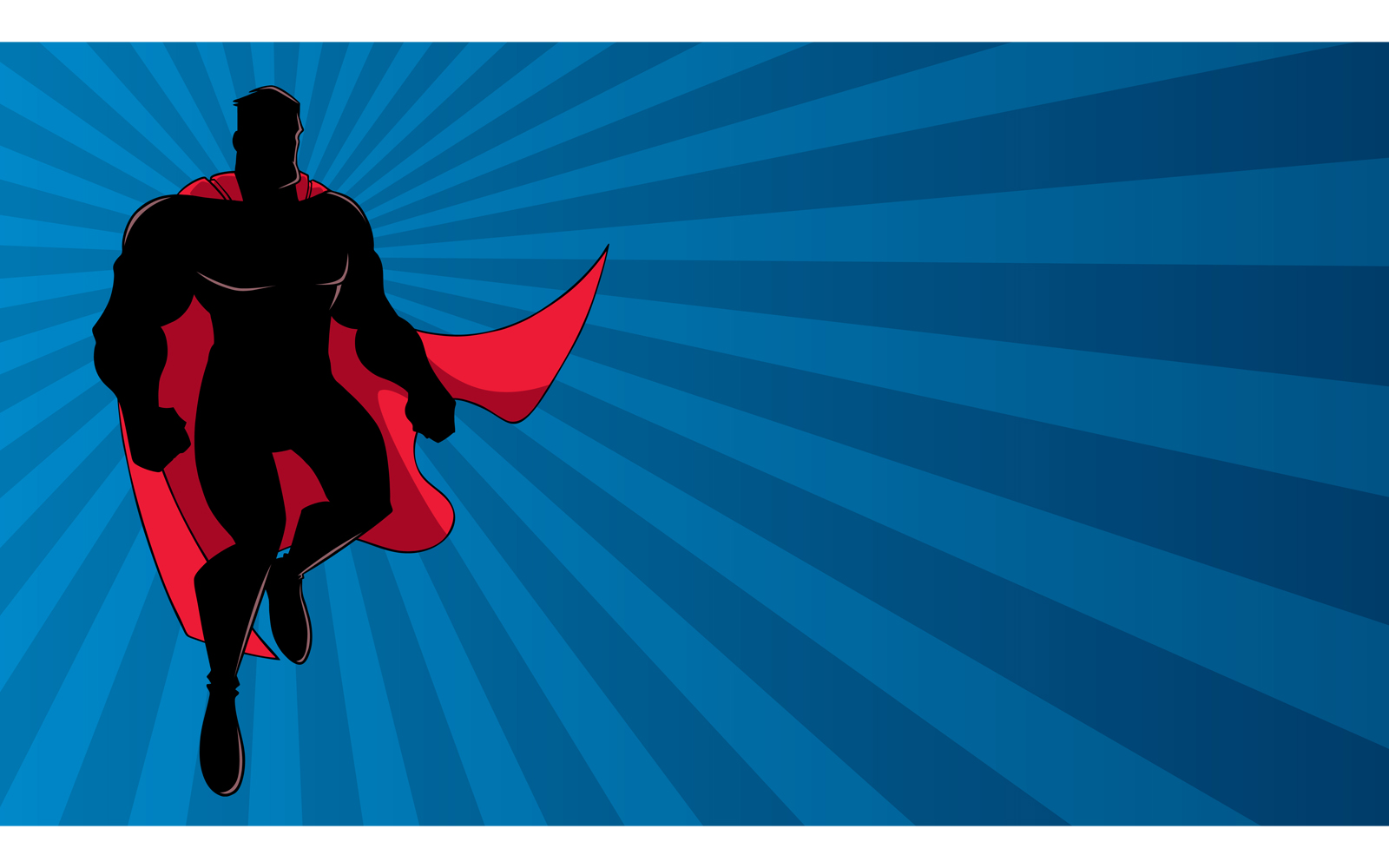 Superhero Flying Ray Light Silhouette - Illustration