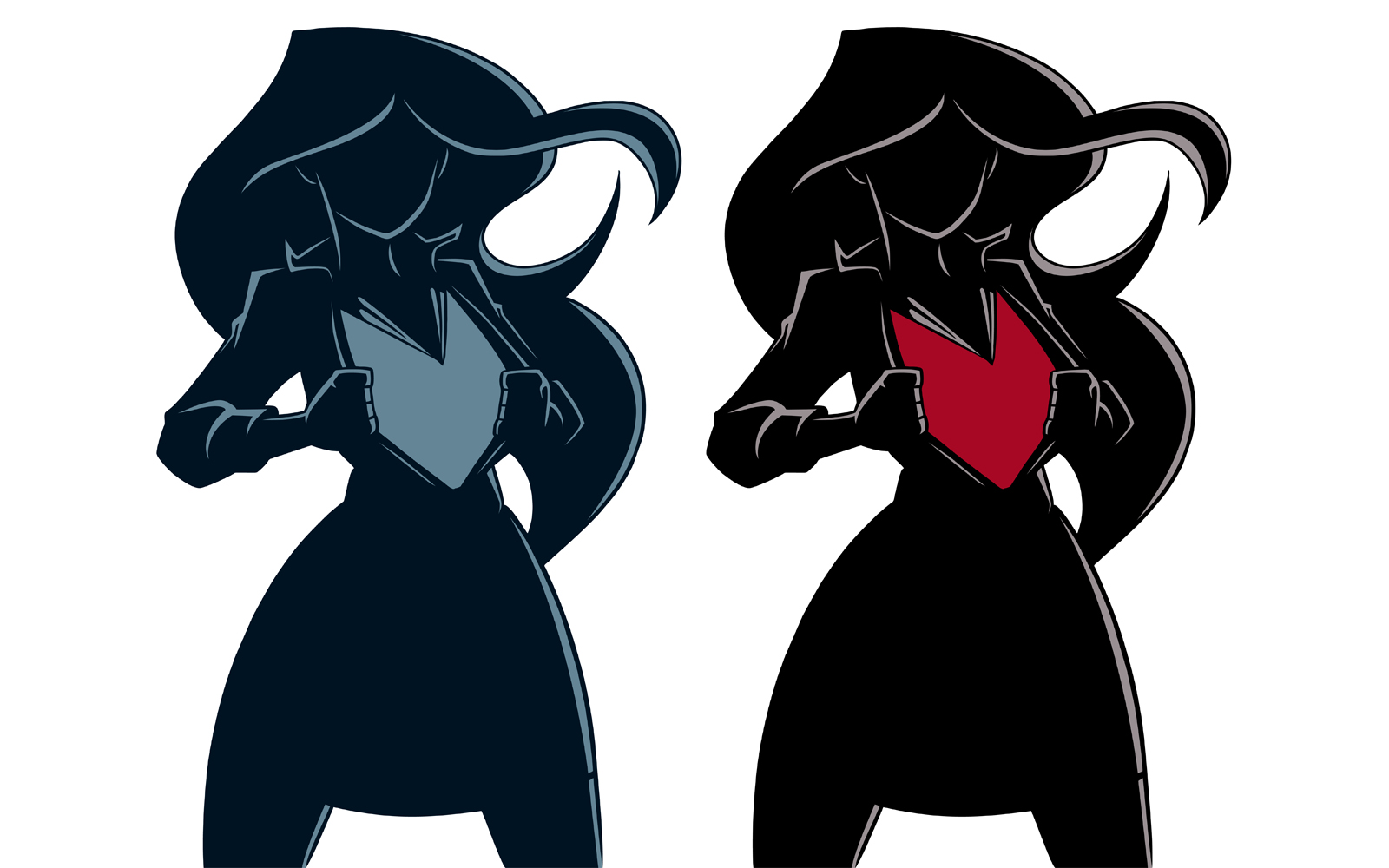 Superheroine under Cover Silhouette - Illustration