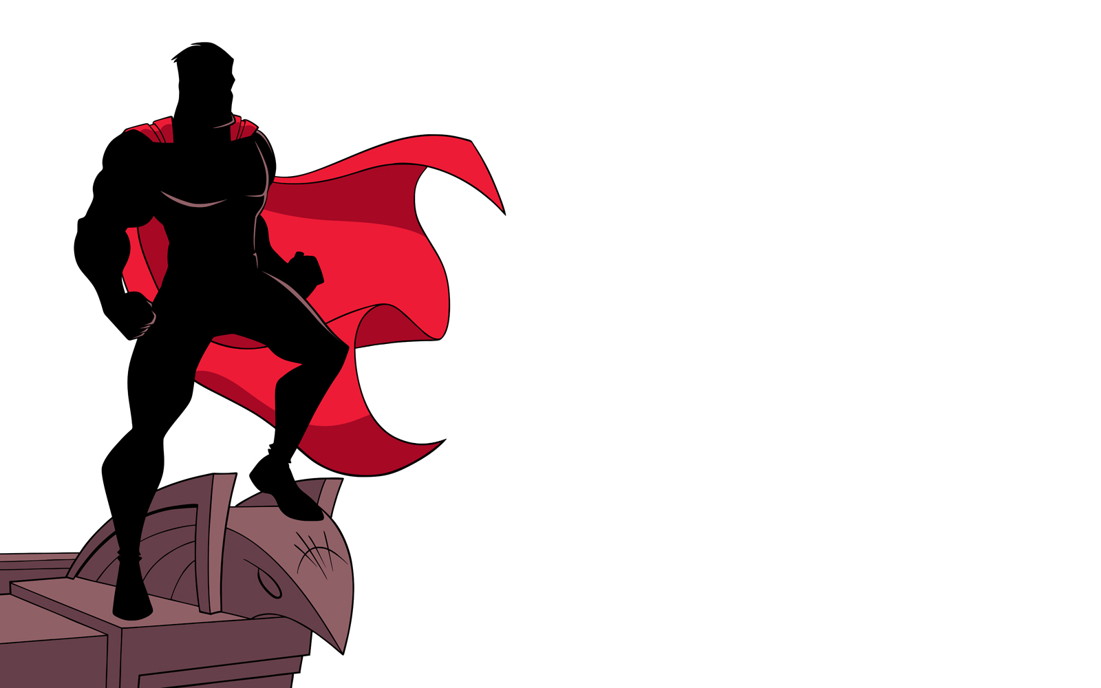 Superhero Roof Silhouette - Illustration