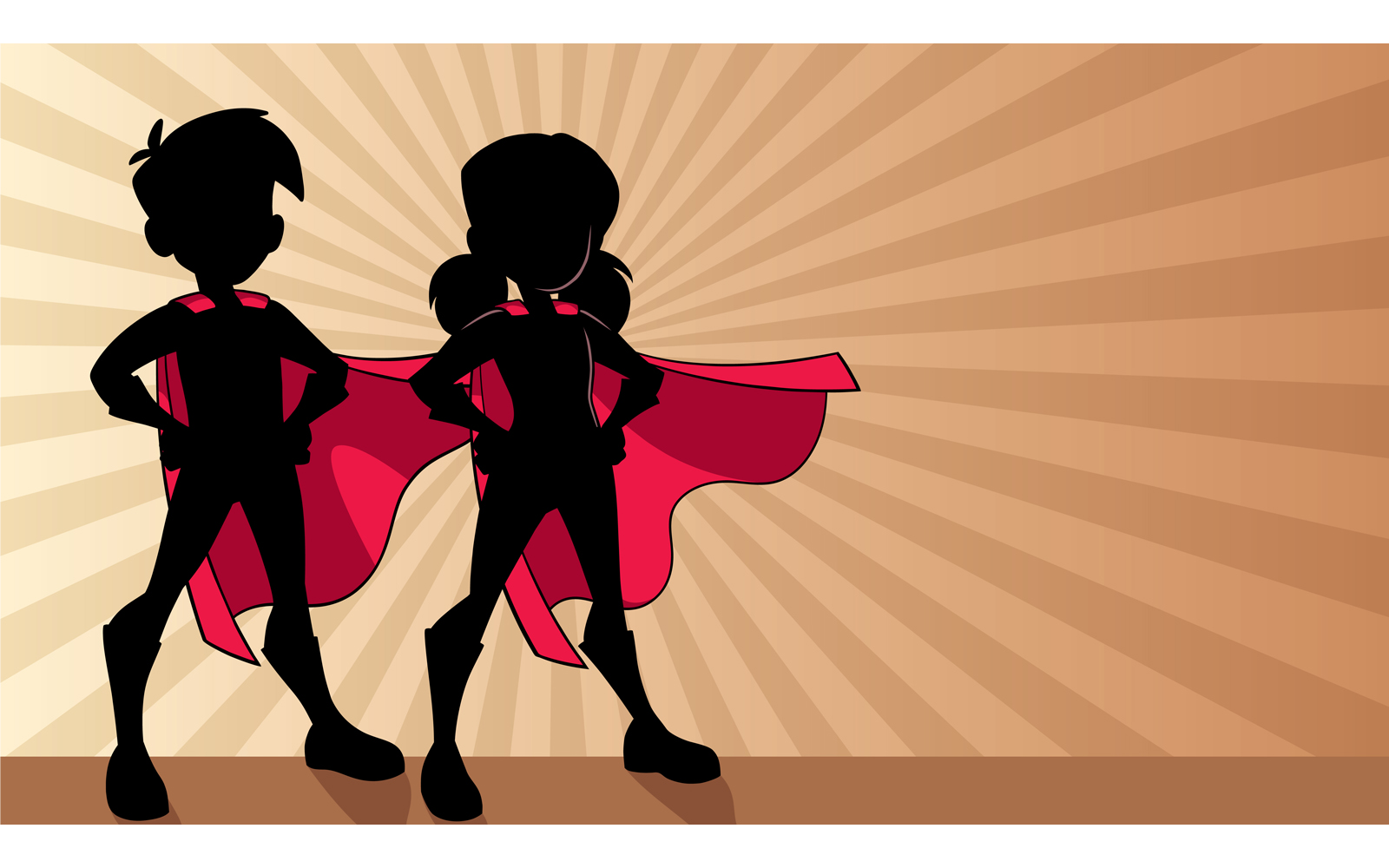 Super Kids Ray Light Silhouette - Illustration