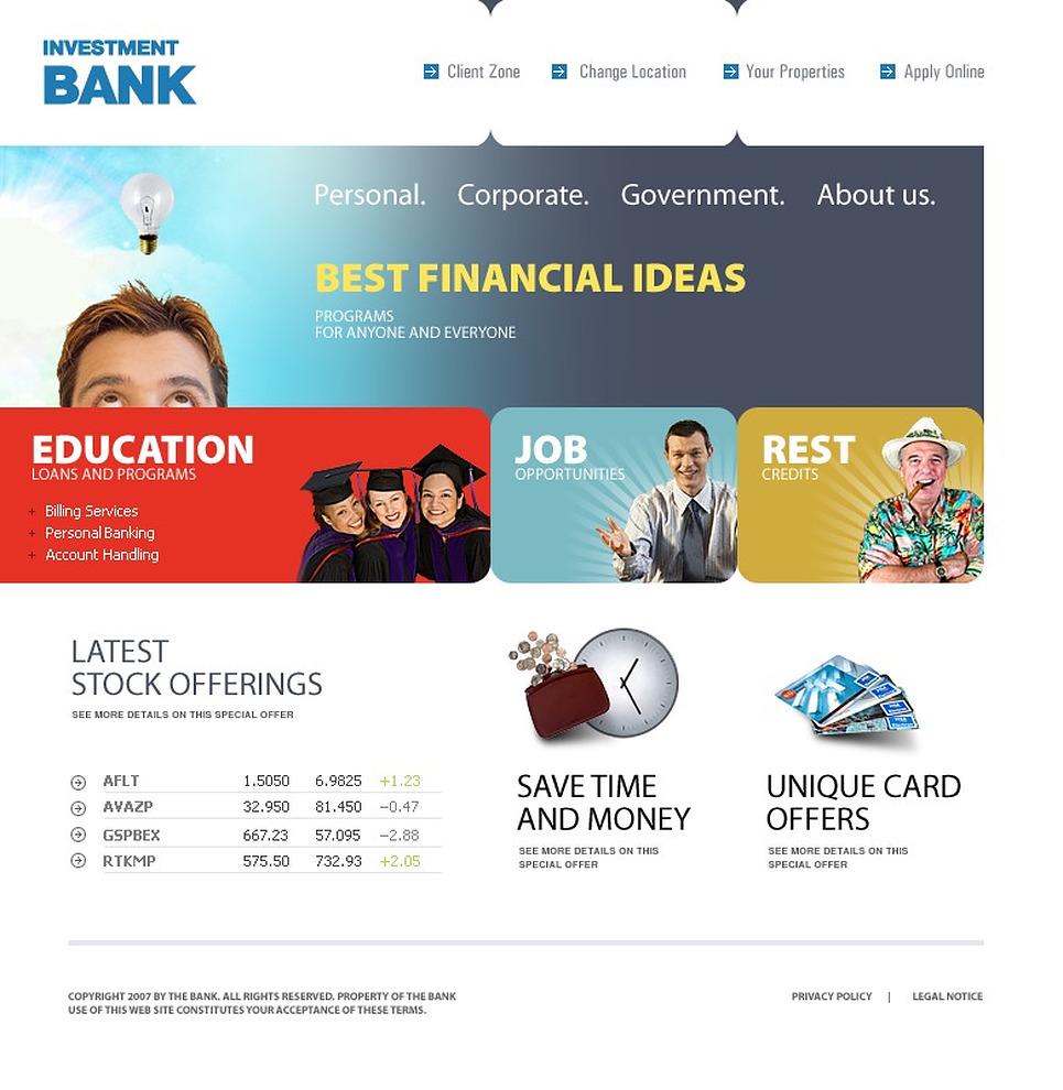 Банк темплейт. Web Banking. Personal & Corporate Banking. Bank sites. Изучите сайты банков