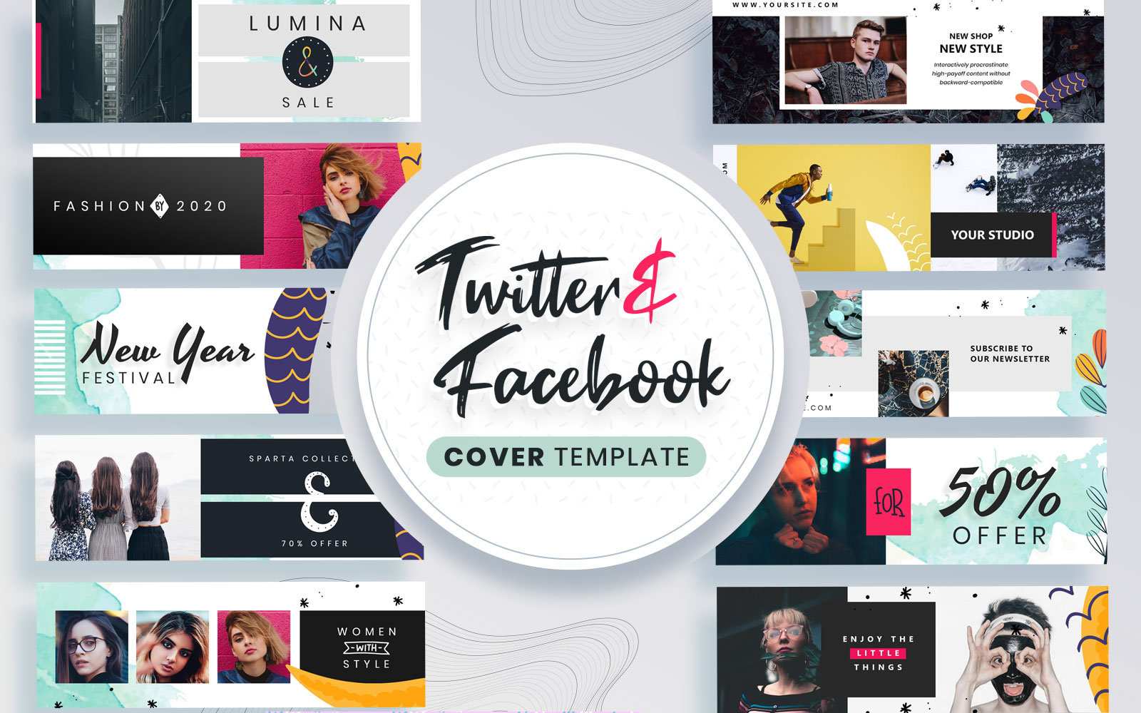 Facebook & Twitter Cover Social Media Template