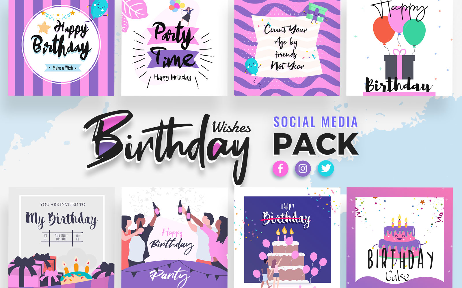 Happy Birthday Social Media Template