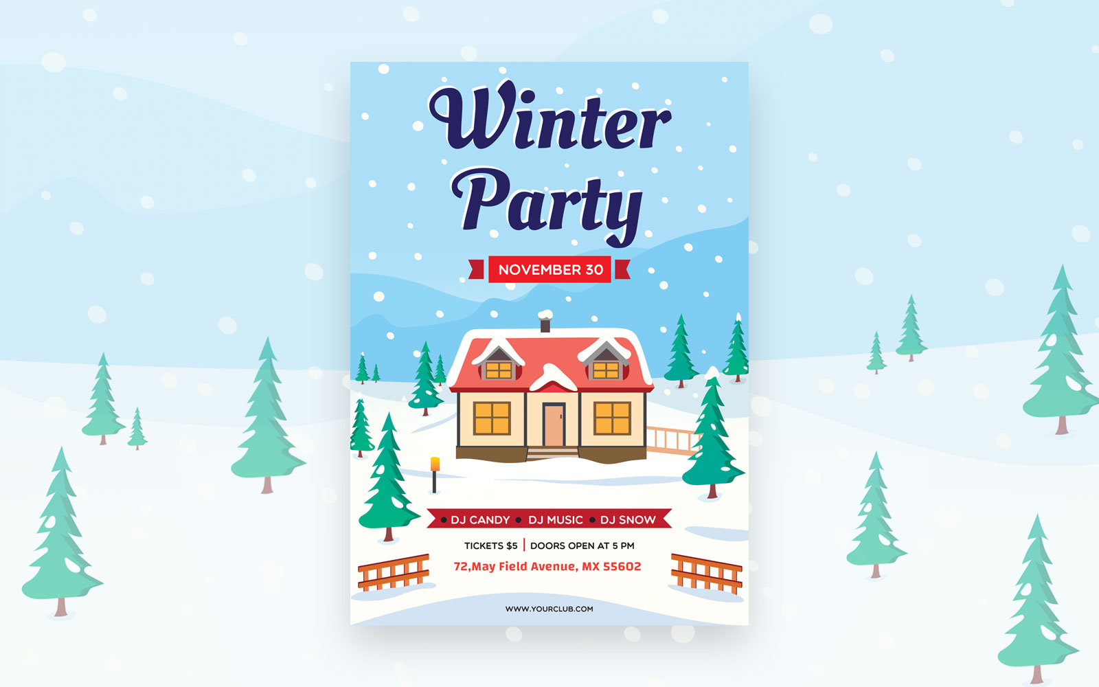 Winter Party Flyer - Corporate Identity Template