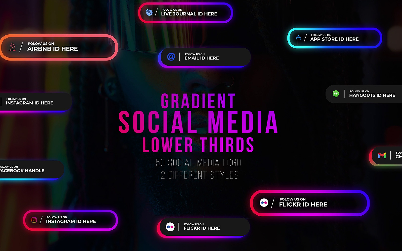 Gradient Social Media Lower Thirds Motion Graphics Template