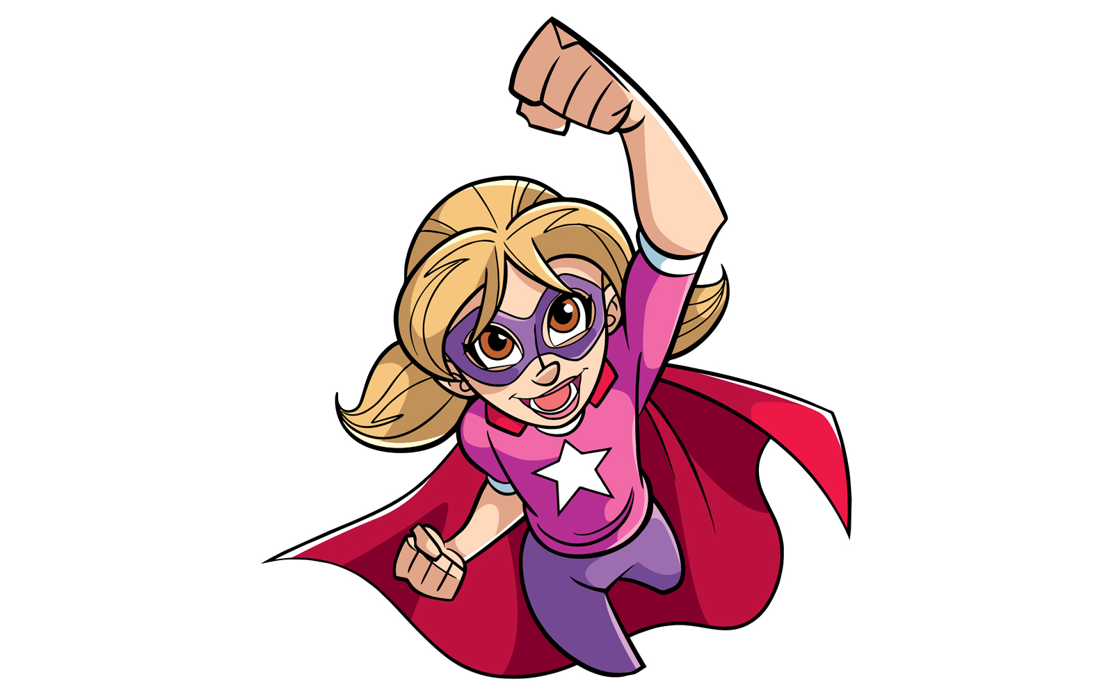 SUPER-GIRL-FLYING - Illustration