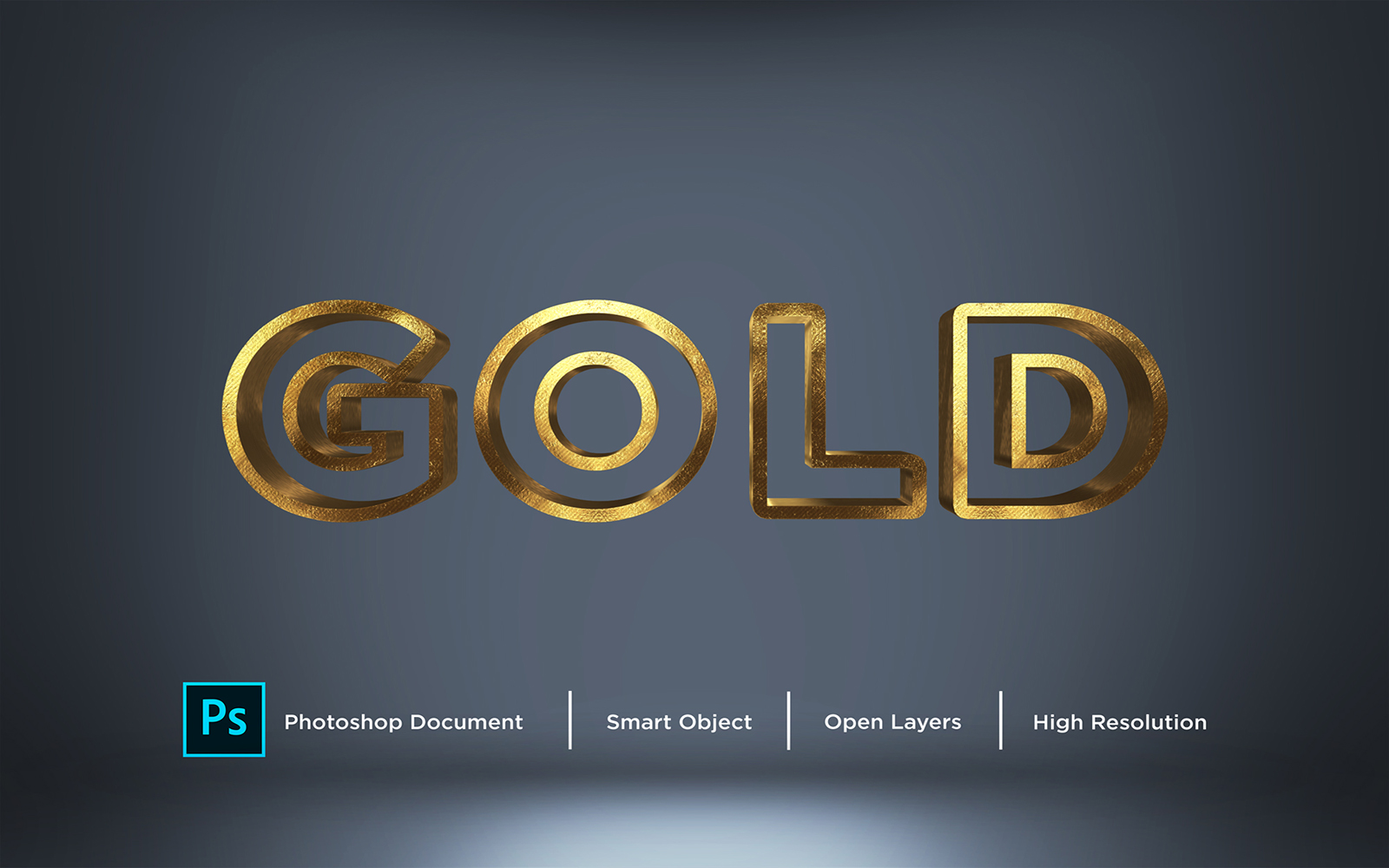 Gold Text Effect Design Photoshop Layer Style Effect - Illustration