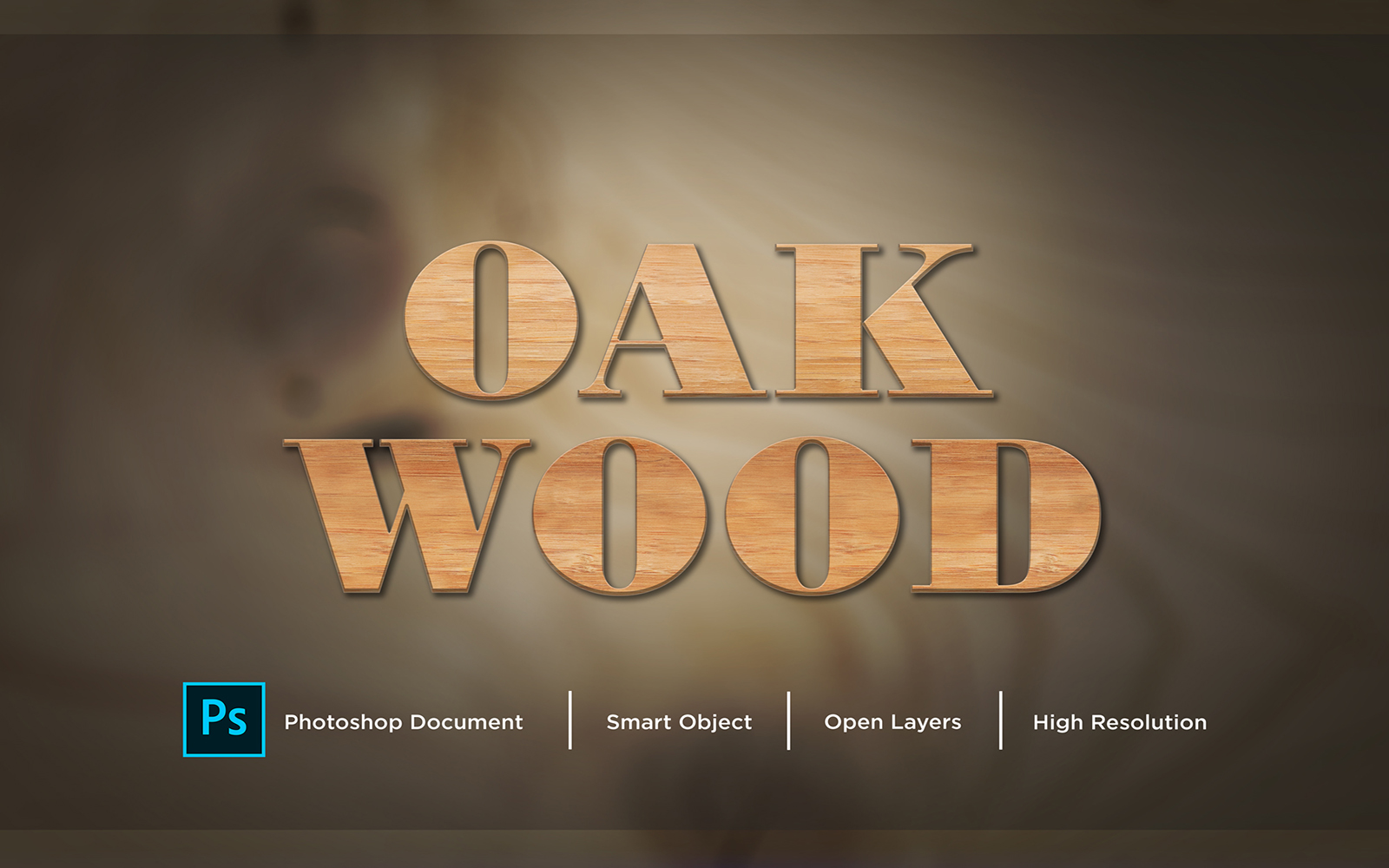 Oak Wood Text Effect Design Photoshop Layer Style Effect - Illustration