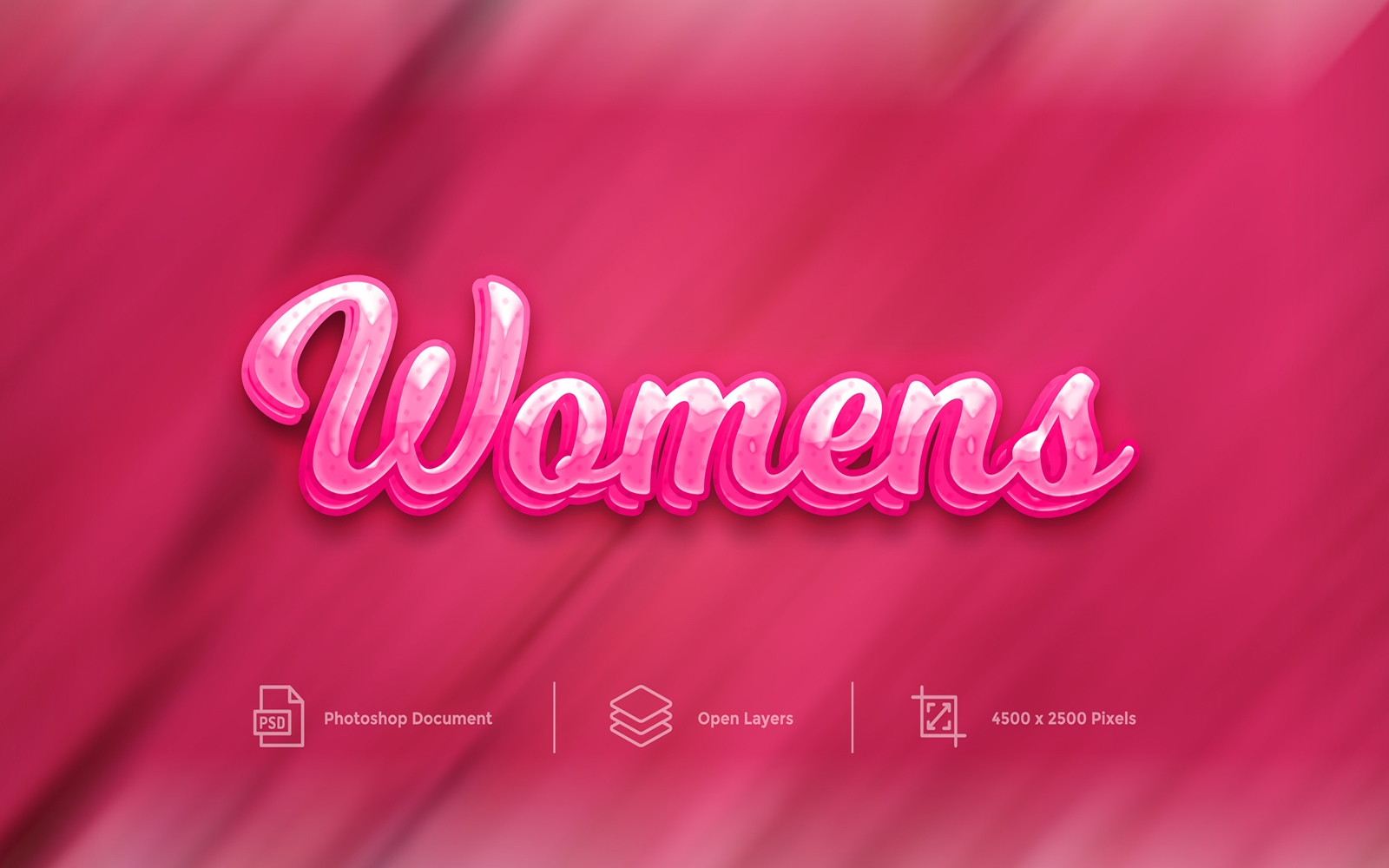 Women Text Effect Design Photoshop Layer Style Effect - Illustration