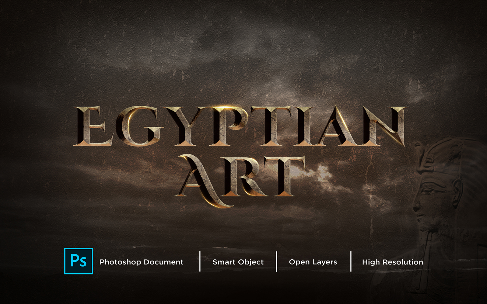 Egyptian art Text Effect Design Photoshop Layer Style Effect - Illustration