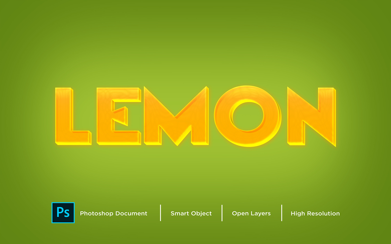 Lemon Text Effect Design Photoshop Layer Style Effect - Illustration