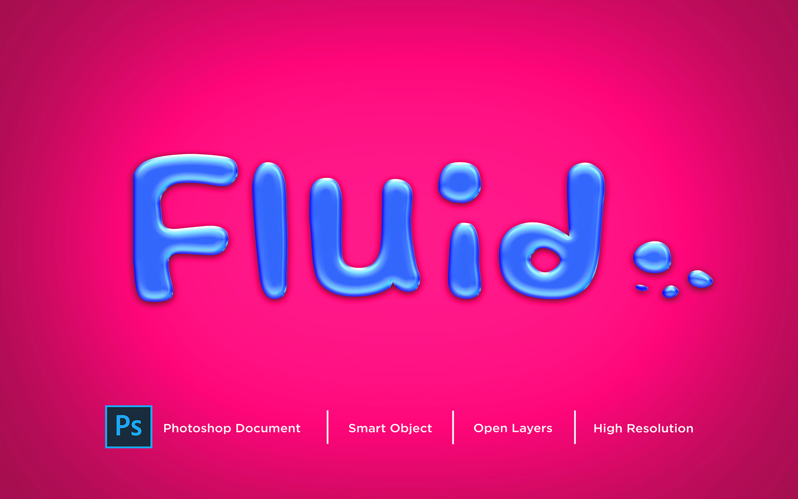 Fluid Text Effect Design Photoshop Layer Style Effect - Illustration