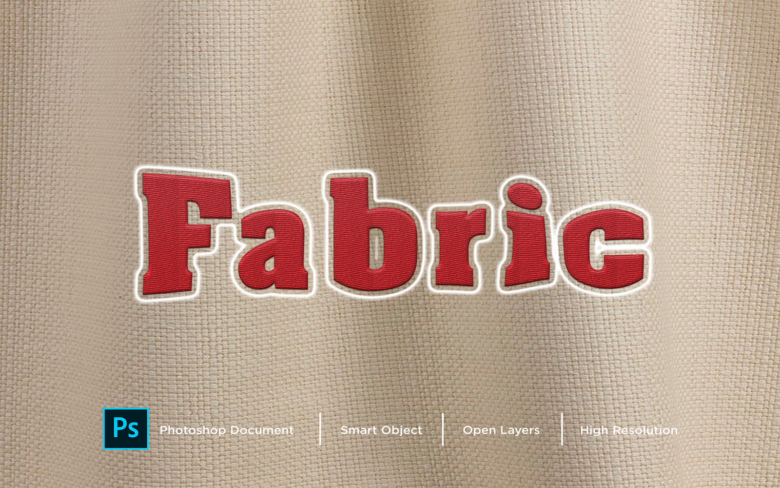 Fabric Text Effect Design Photoshop Layer Style Effect - Illustration