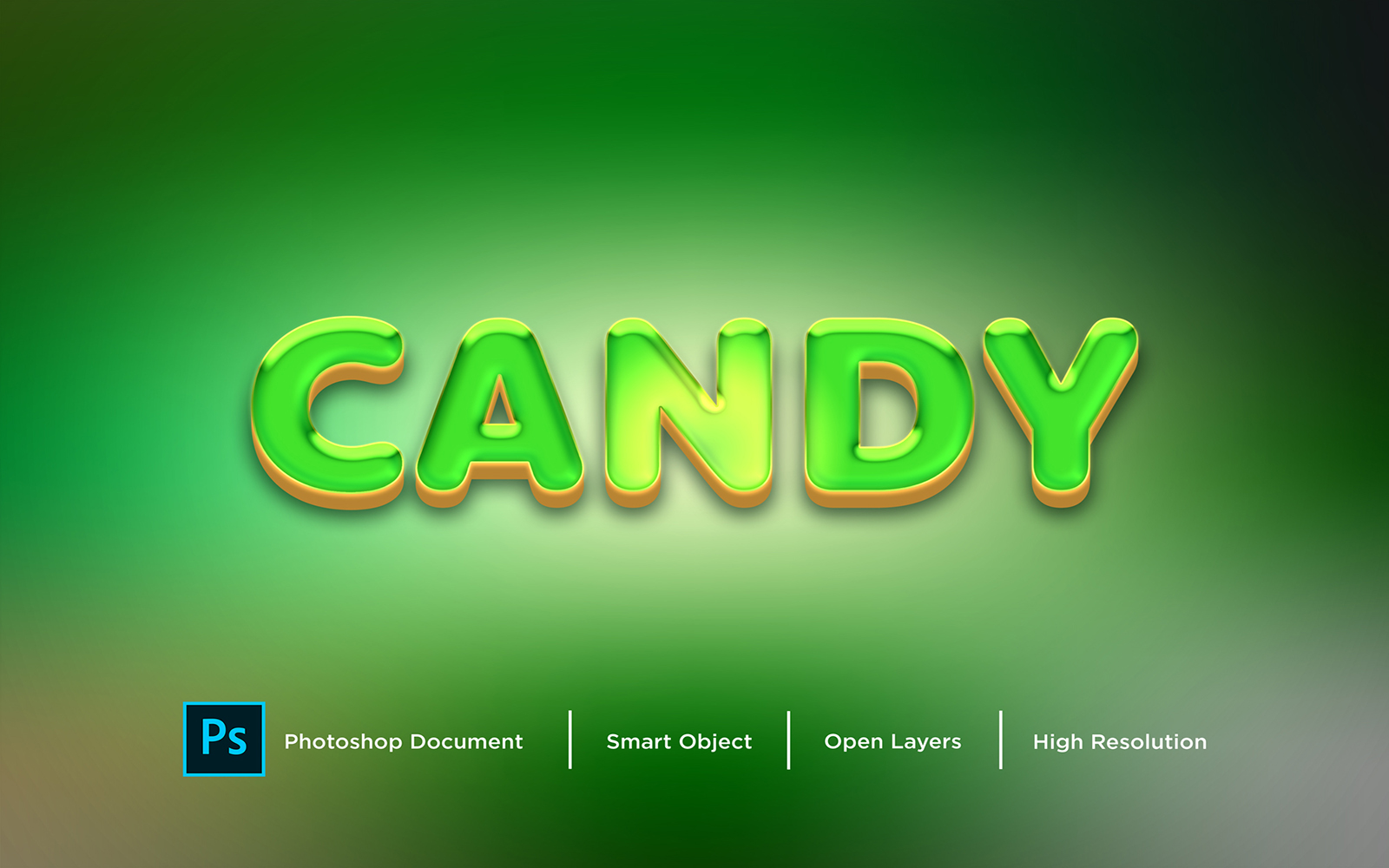 Candy Text Effect Design Photoshop Layer Style Effect - Illustration