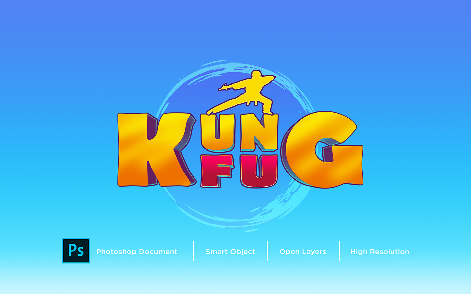 Kung Fu Text Effect Design Photoshop Layer Style Effect - Illustration