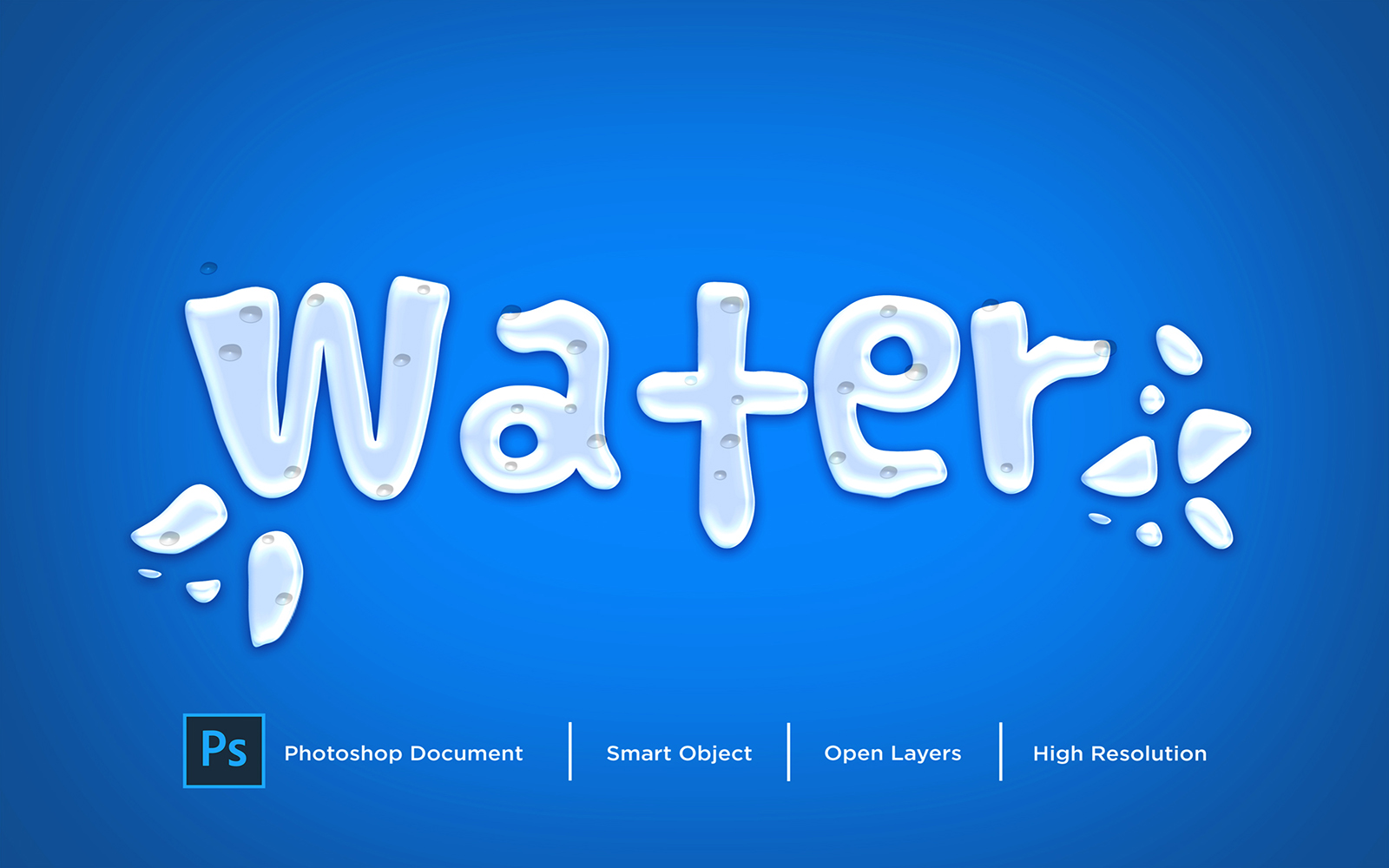 Water Text Effect Design Photoshop Layer Style Effect - Illustration