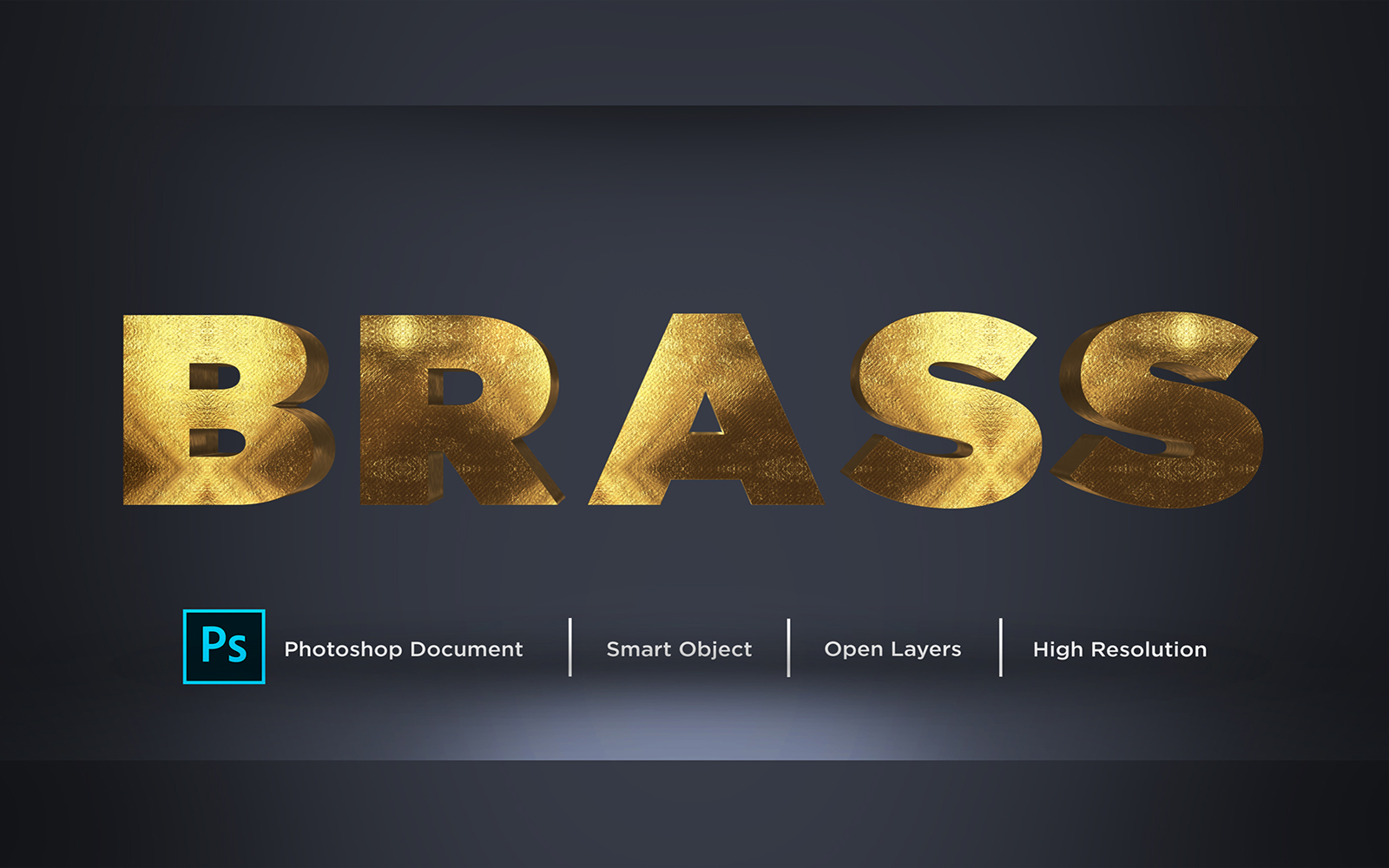 Brass Text Effect Design Photoshop Layer Style Effect - Illustration